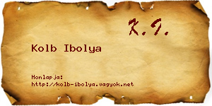 Kolb Ibolya névjegykártya