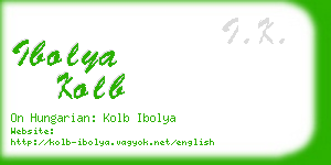 ibolya kolb business card